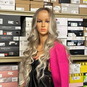 NWT 26” Barbie ash blonde coily wig lace blonde balayage darker root wheat 25”